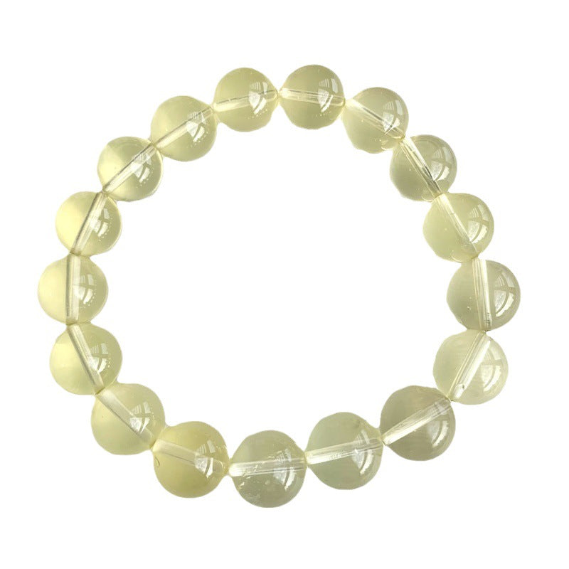 Bracelet en cristal naturel de citron, Bracelet à la mode pour femmes, perles rondes, Citrine