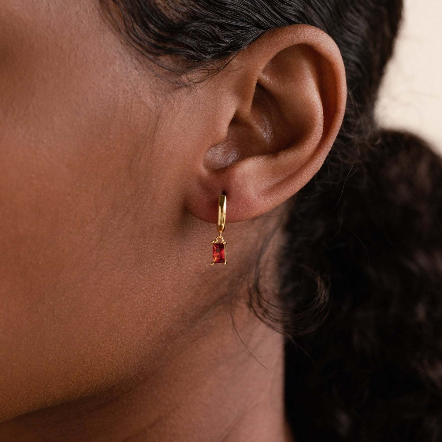 Women's Vintage Simple Stainless Steel Twelve Birthstone Earrings