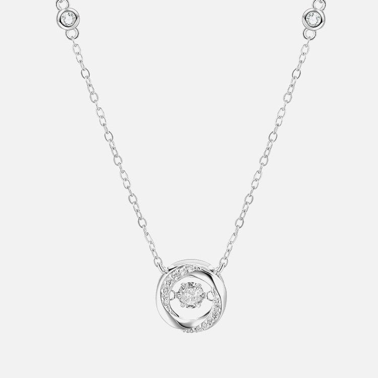 S925 Sterling Silver Mobius Three-second Heart Necklace