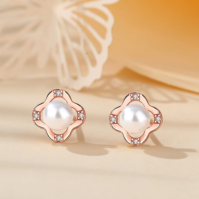Boucles d'oreilles simples de style classique en argent sterling 925 pour femmes