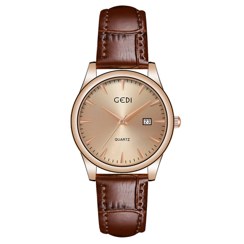 Reloj de cuarzo con calendario simple para parejas