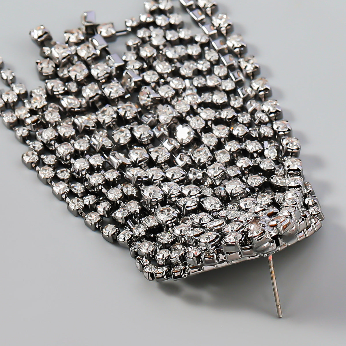 Trend Alloy Diamond-studded Tassel Earrings