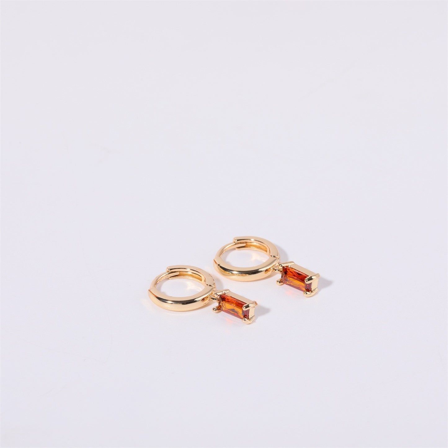 Women's Vintage Simple Stainless Steel Twelve Birthstone Earrings