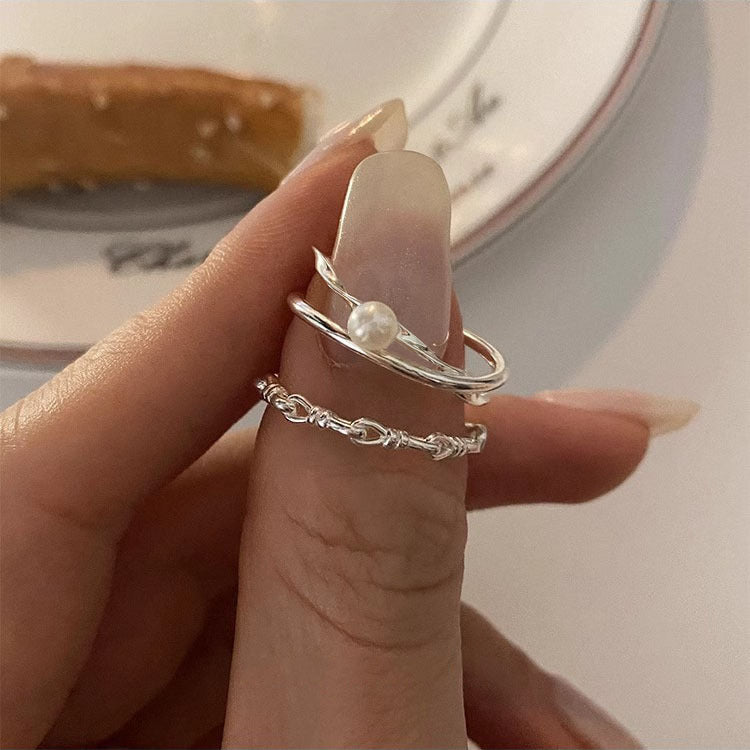 Anillo Pulsera Simple Fino Doble Irregular