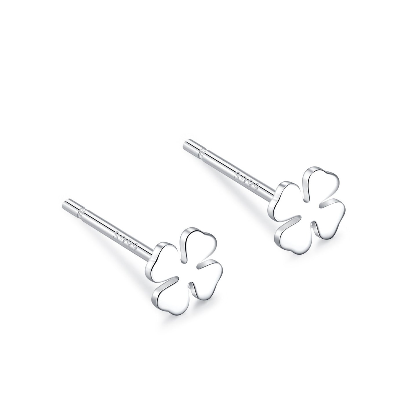 S999 Pure Silver Stud Earrings For Women Simple