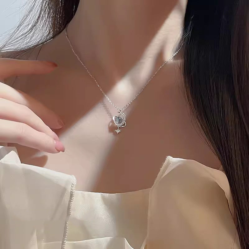 S925 Sterling Silver Niche Pendant Clavicle Chain