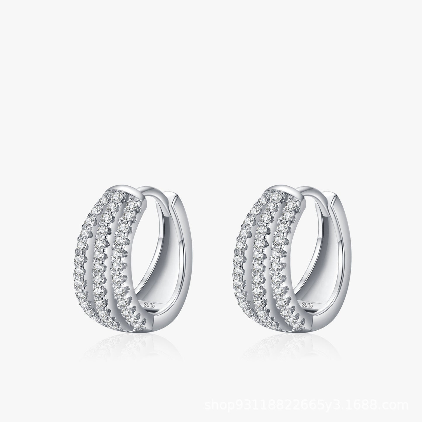 S925 Silver Frosty Style Earrings Female