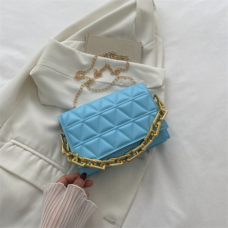 Sac à bandoulière à chaîne simple de couleur unie