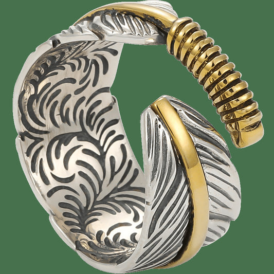 Bague en plumes pour hommes, rétro, tendance, assortie avec tout, Design d'intérêt spécial
