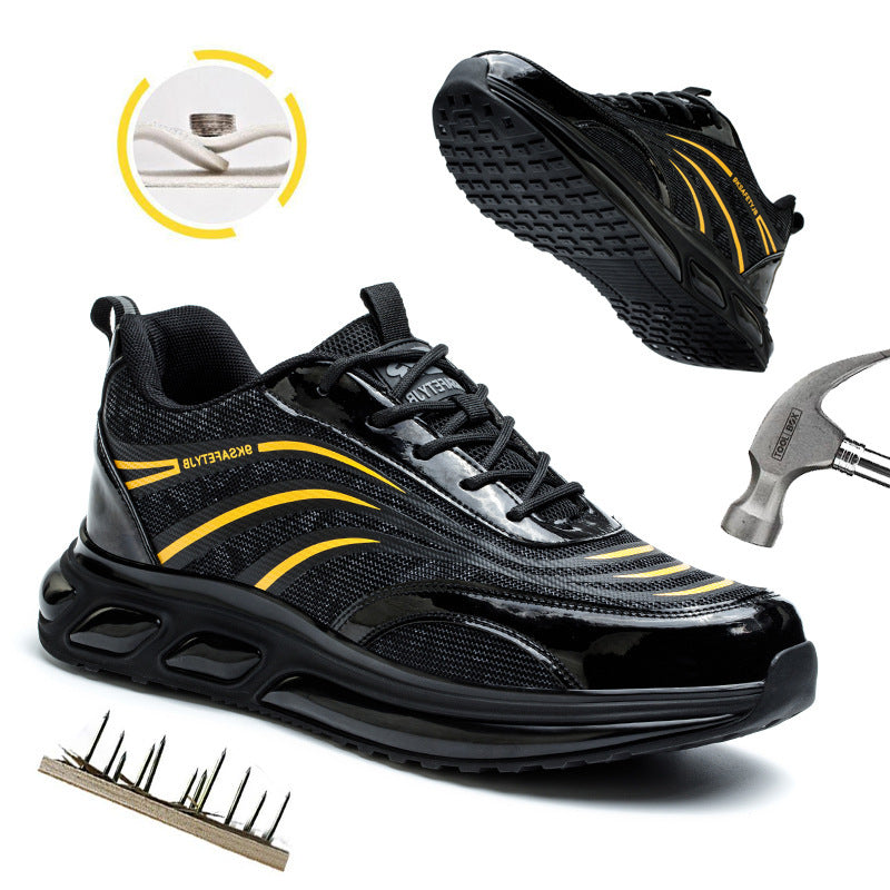 Chaussures superbes de protection du travail en cuir de fibre avec l'anti fonction fracassante