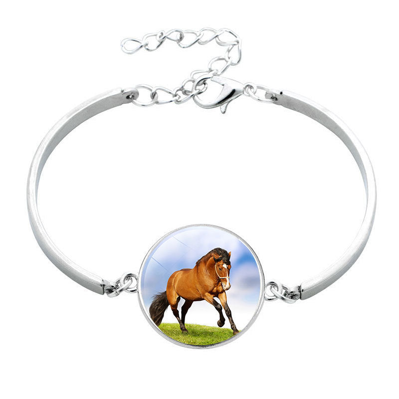 Animal Horse Glass Time Stone Bracelet