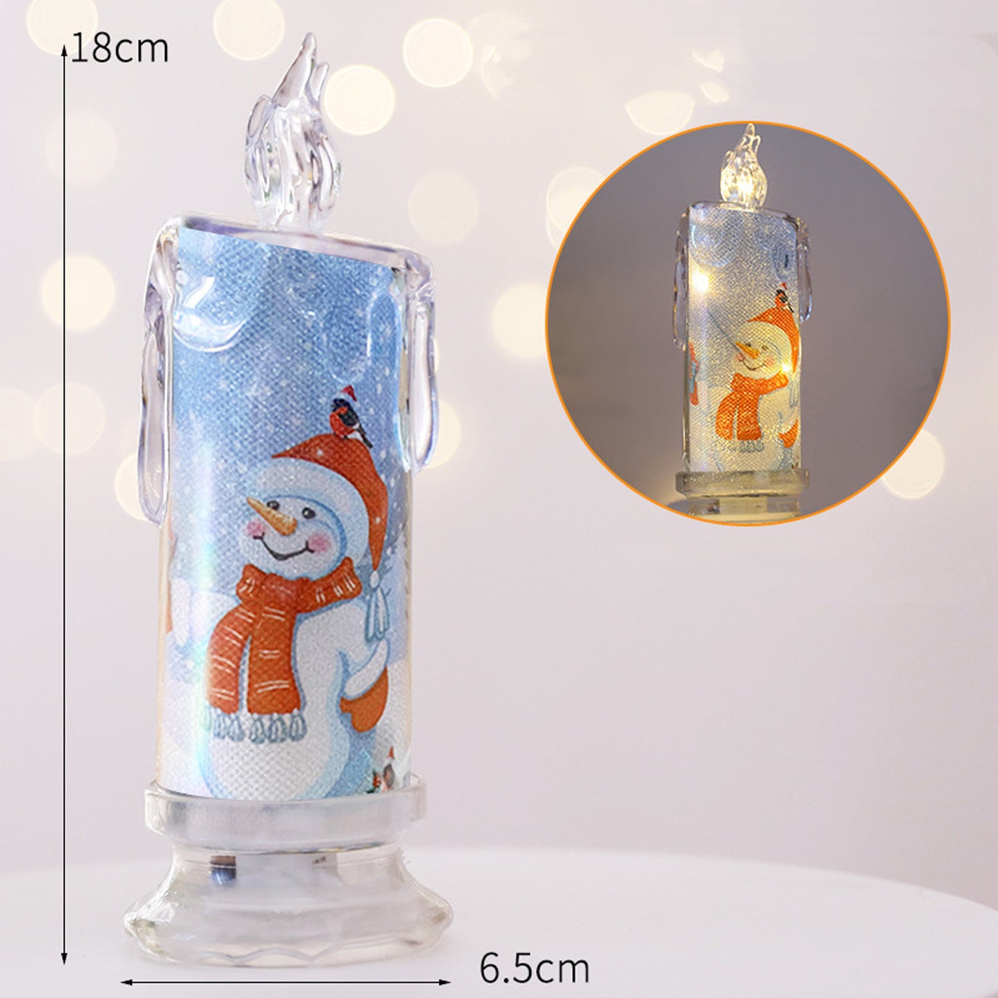 Cadeaux décoratifs de bougies électroniques transparentes de Noël