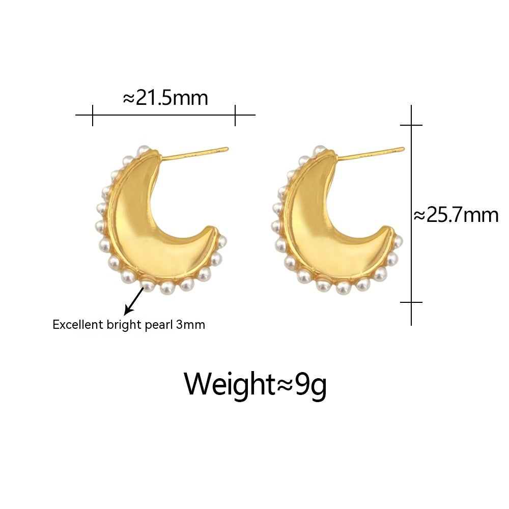 Boucles d'oreilles rétro élégantes et assorties avec petites perles pour femmes, à la mode