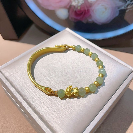 Demi-Bracelet Doré Jade Hetian