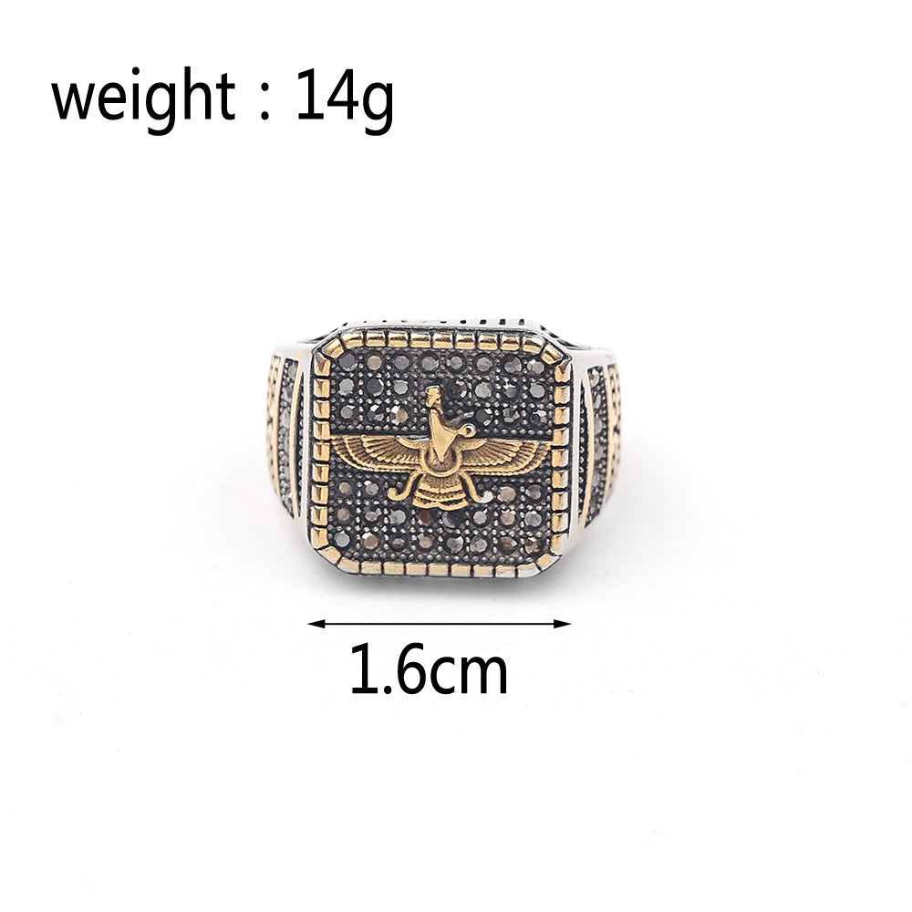 Retro Inlaid Teaching Men's Fashion Retro Ring Ornament