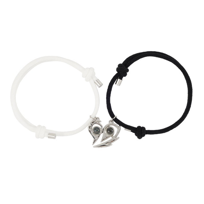 Heart-shaped Magnetic Buckle Bracelet Europe And America Creative Personality Alloy Couple
