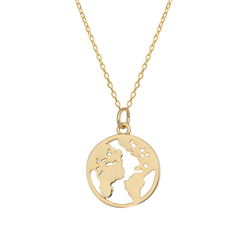 S925 Sterling Silver Your World Map Necklace