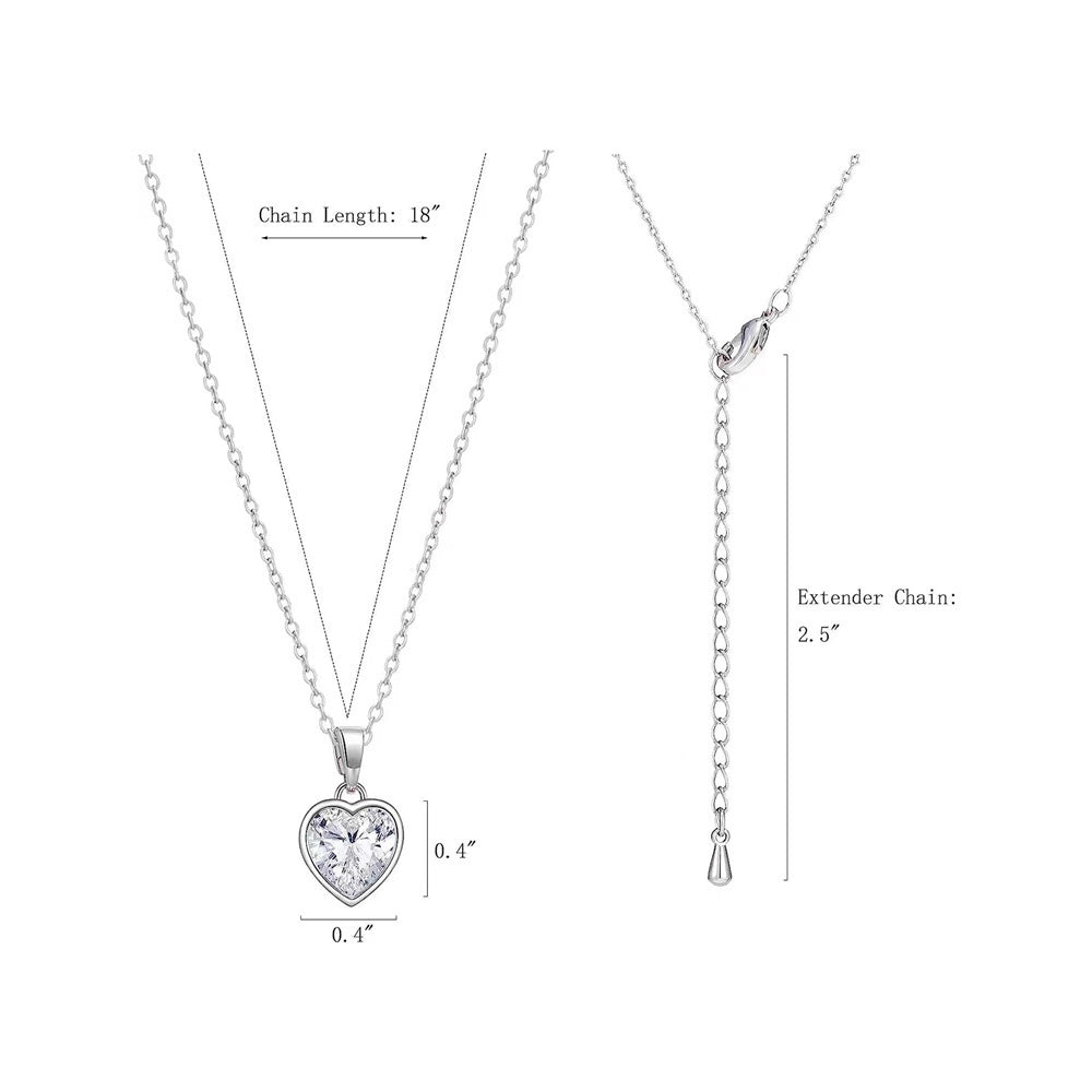 12 Colors Pendant Carat Heart Diamond Light Luxury Trendy Heart-shaped Collarbone Necklace