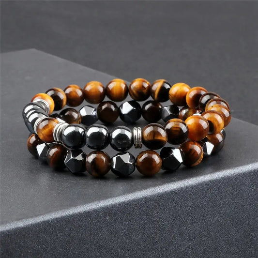 Natural Tigereye Head Bead Bracelet