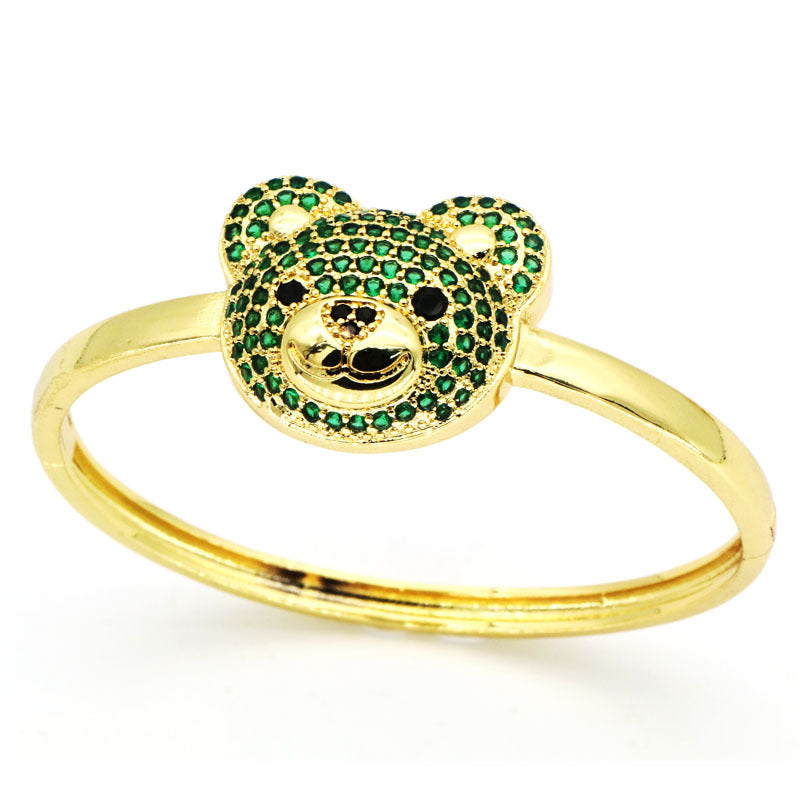 Temperament Inlaid Zircon Cute Bear Special-interest Design Animal Bracelet