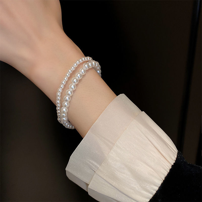 French Retro Simple Pearl Stretch Bracelet