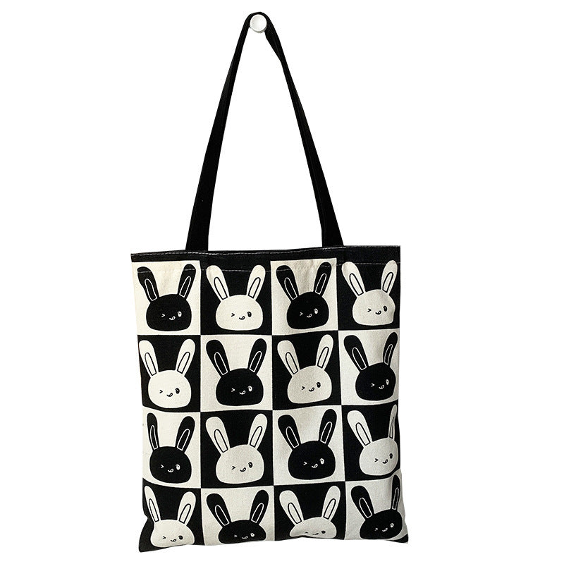 Mignon lapin nouveau sac en toile épaule femme grande capacité
