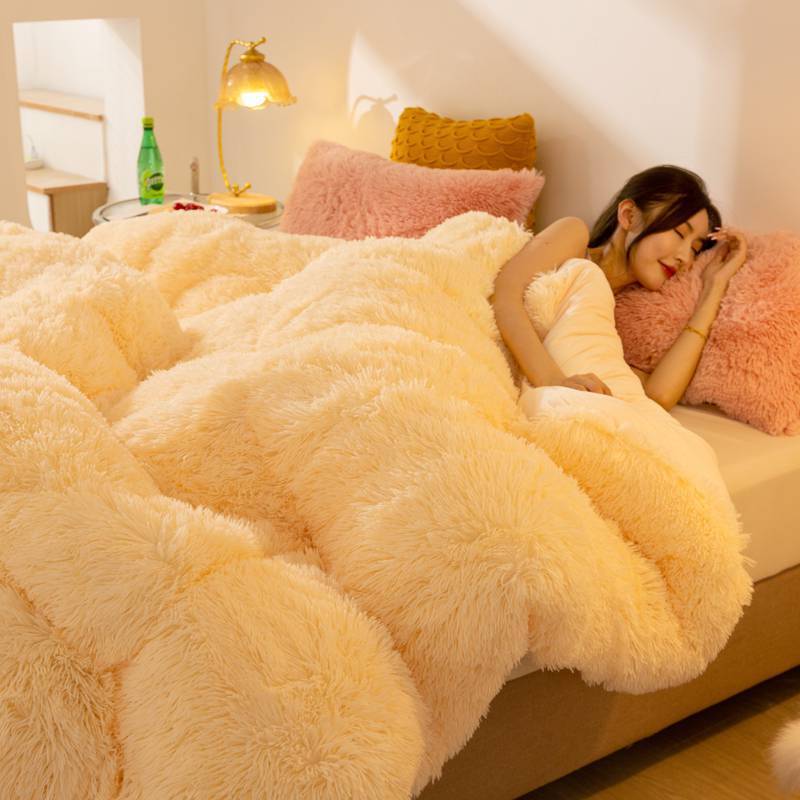 Couette d'hiver chaude et épaisse en velours de cristal de vison polaire longue et super douce