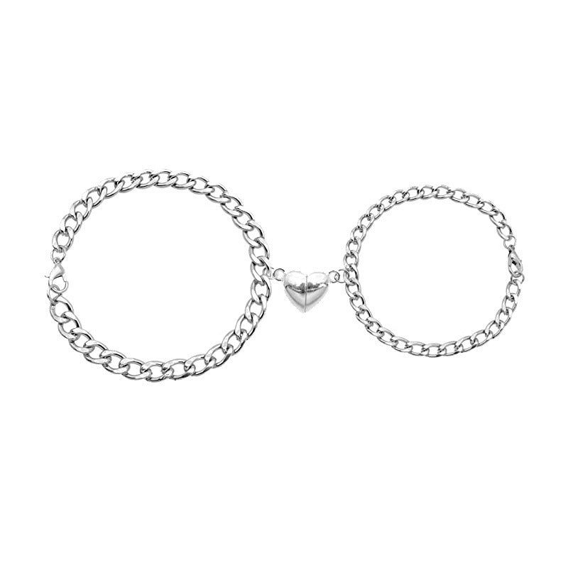 Bracelet de couple magnétique pour chaîne à maillons cubains