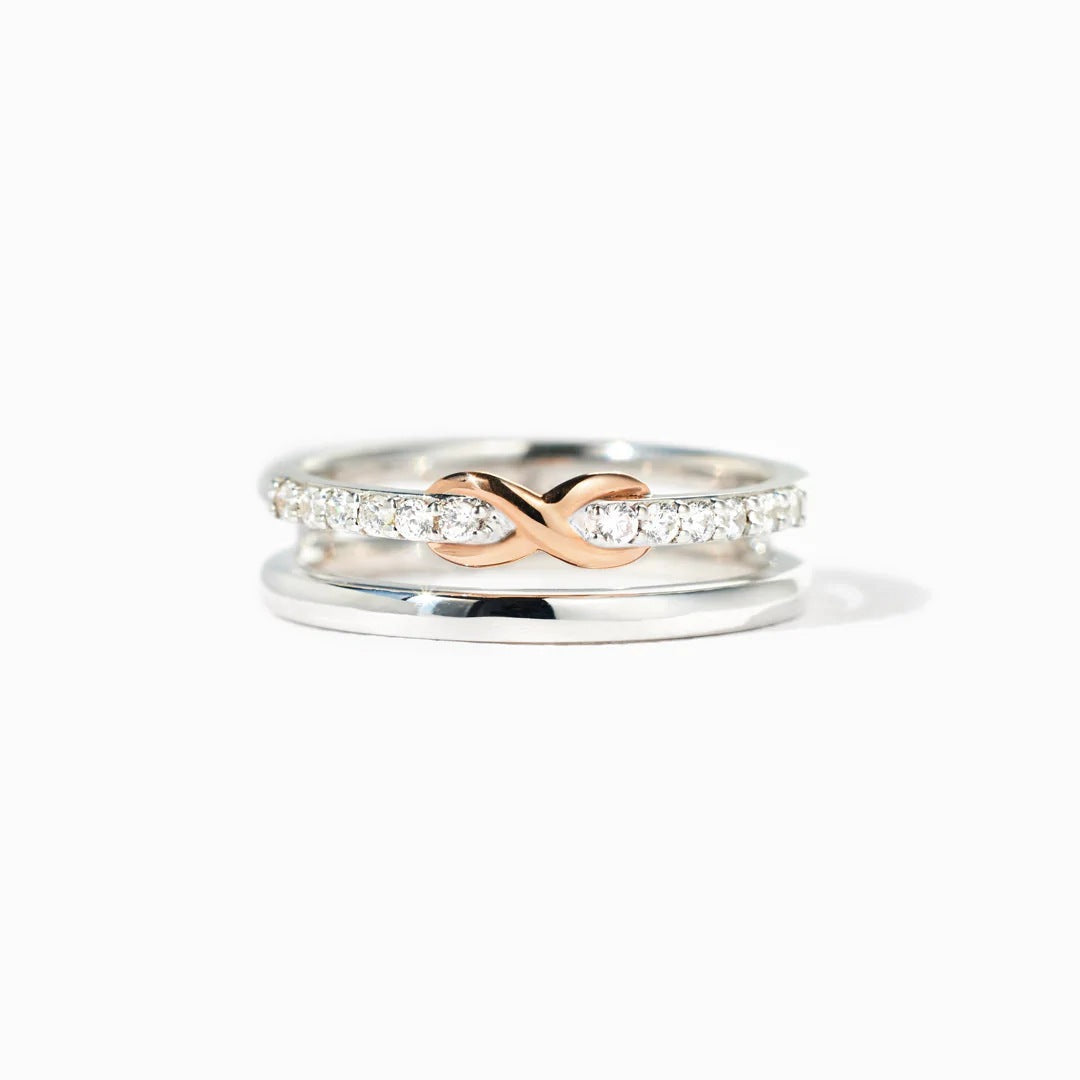 S925 Sterling Silver Double-layer Dense Nail Infinite Ring