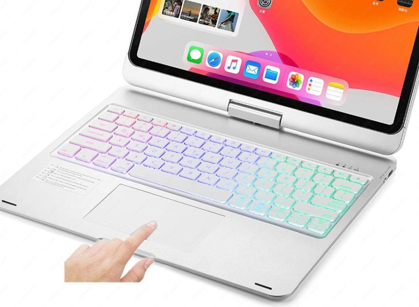 Compatible avec Apple, clavier tactile Bluetooth rotatif avec rétroéclairage