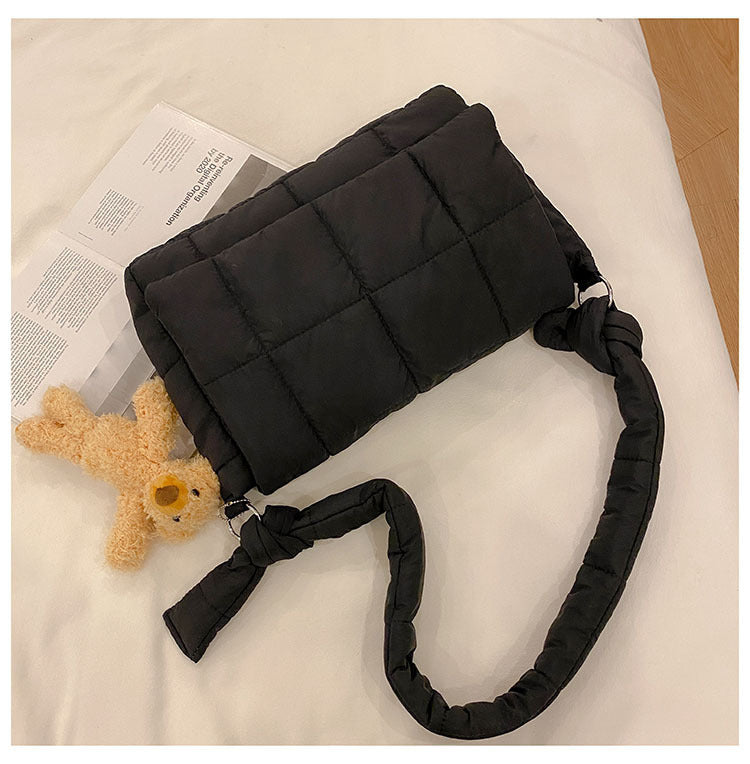 Sac à bandoulière en tissu Oxford rétro matelassé en diamant pour femmes