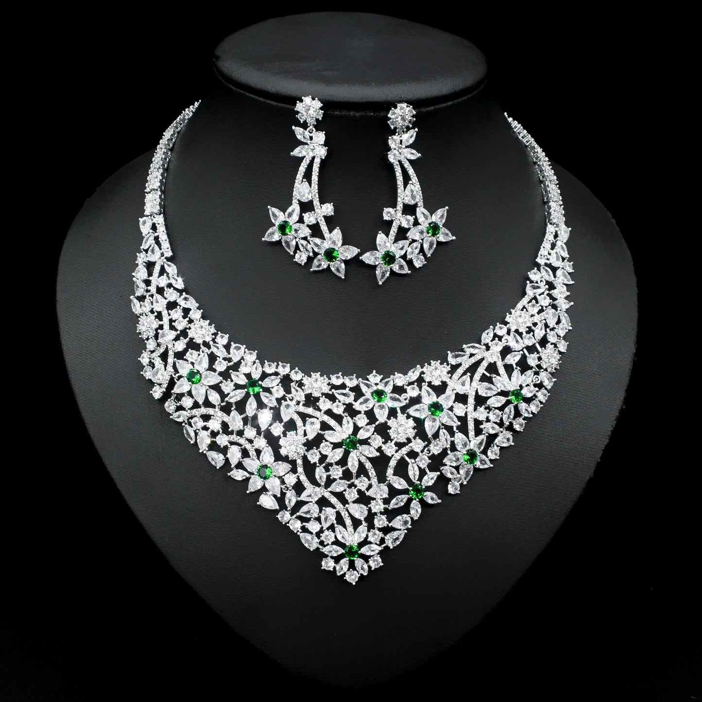 Costume Collier Rétro Ensemble 2 Pièces Femme Feuilles Fleurs Exagérées