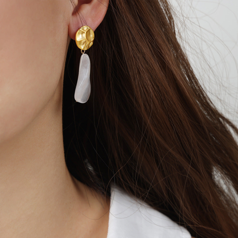 Retro Fashion And Personalized Exaggerated Geometric Blooming Resin Pendant Earrings