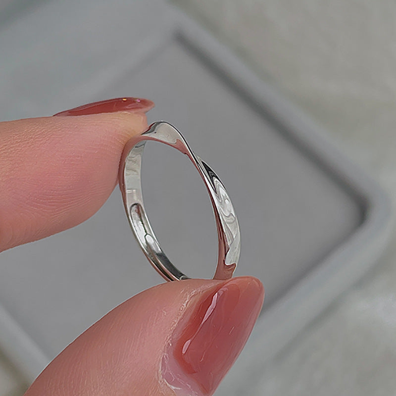 925 Sterling Silver Mobius Strip Simple Niche Design Simple Bracelet Ring
