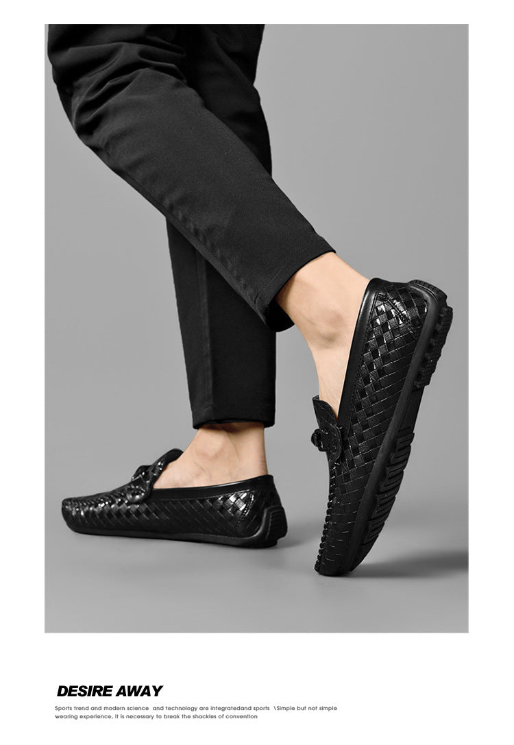 Chaussures en cuir décontractées à enfiler pour l'été, grande taille