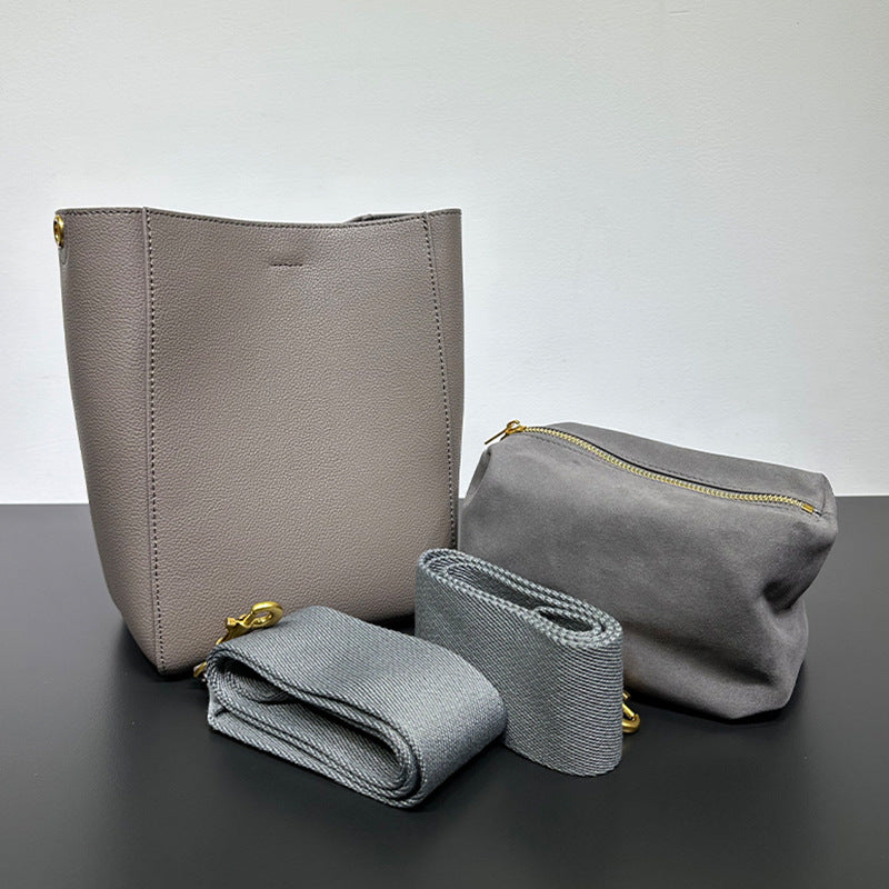 Sac femme en cuir véritable grande capacité sac à bandoulière