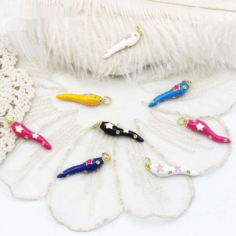 Pendentif poivre tridimensionnel coloré, accessoires de bricolage, collier, Bracelet, boucles d'oreilles