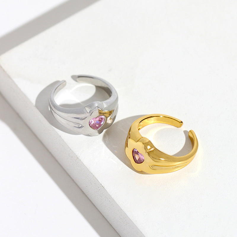 Retro Heart-shaped Diamond Ring For Women