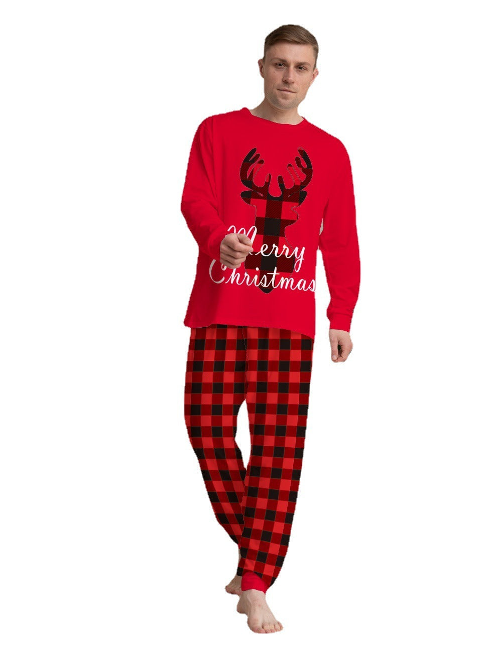 Noël famille correspondant pyjamas ensemble noël vacances pyjamas wapiti haut pantalon ensemble pyjamas pour famille maman papa enfants bébé