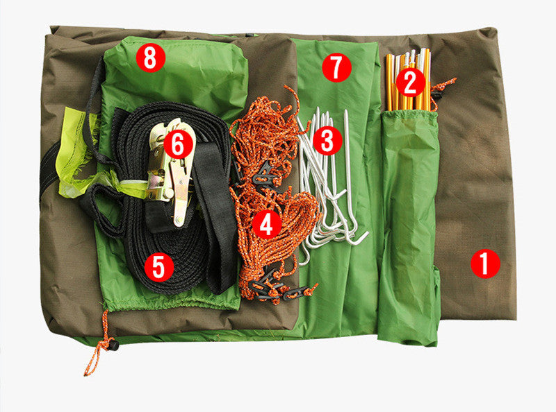Hamaca para acampar con autoconducción, mosquitera, tienda suspendida, poste de aluminio, tienda colgante ultraligera impermeable para árbol