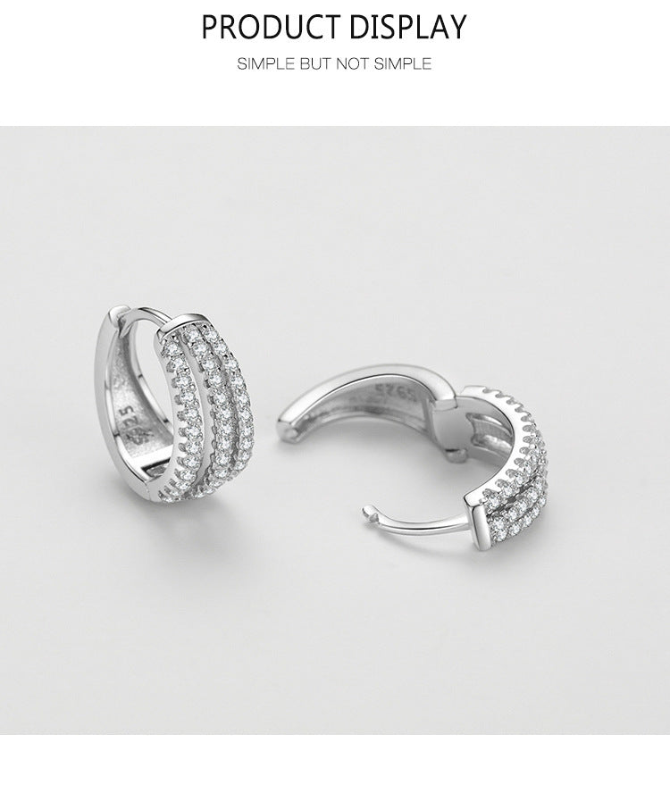 S925 Silver Frosty Style Earrings Female