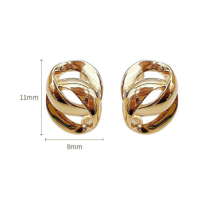 Women's Graceful And Fashionable Geometric Double Hoop Earrings