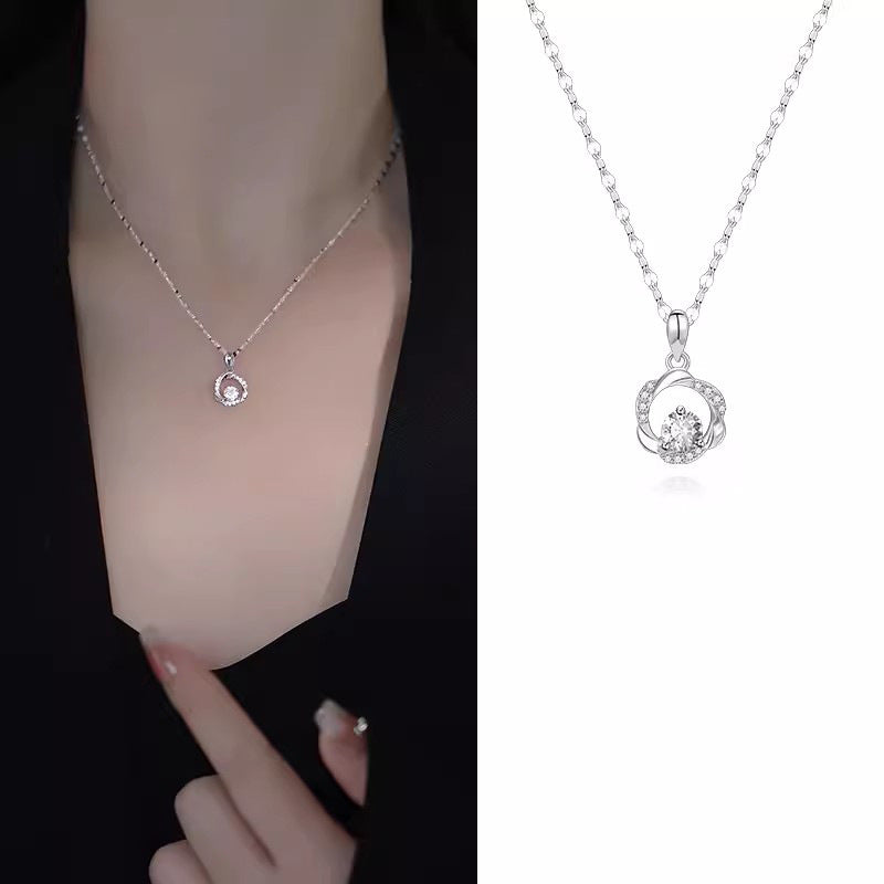 999 Sterling Silver Mobius Necklace For Women