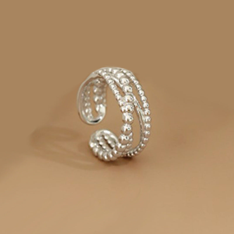 Women's Braided Winding Multi-layer Cross Ring