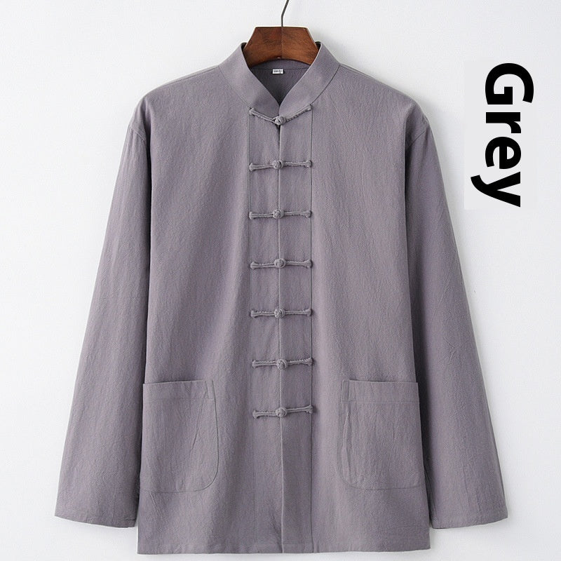 Cotton And Linen Top Chinese Style Clothing Retro Collar Buckle