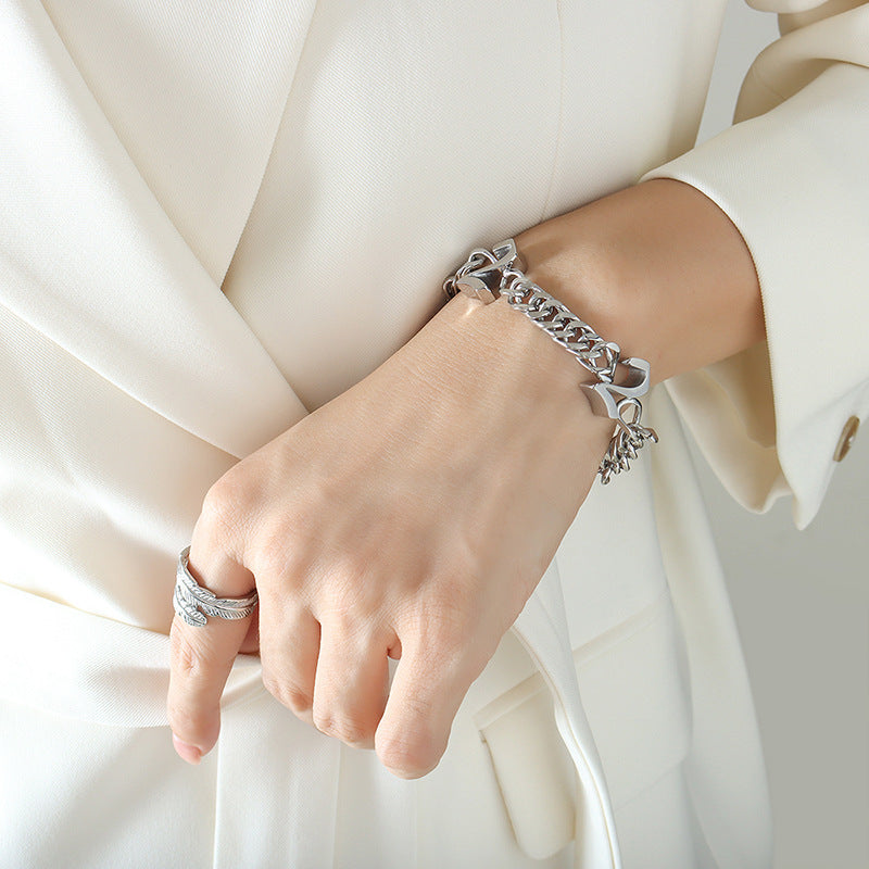 Digital Personalized Bracelet Titanium Steel Design Heavy Industry Bracelet