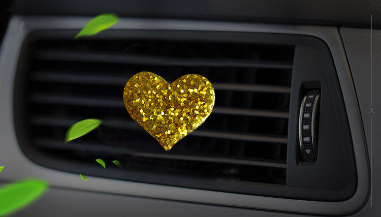 Shiny Love Car Air Outlet Perfume Clip Creative Resin Heart-shaped Wedding Decoration Car Air Outlet Perfume Clip