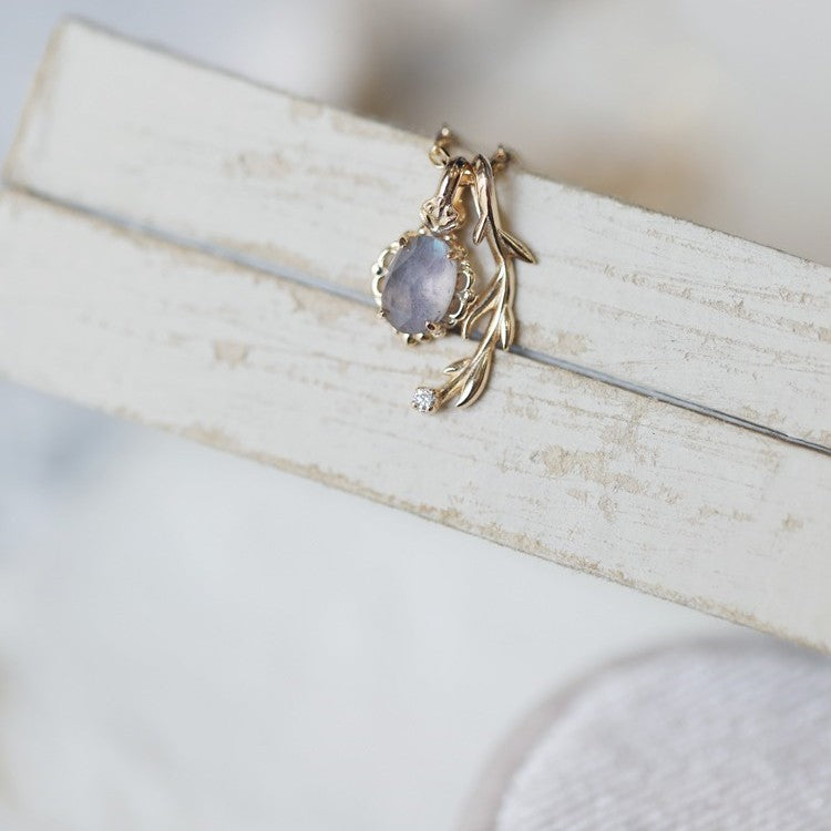 Bague en argent 925 rétro exquise en cordiérite naturelle