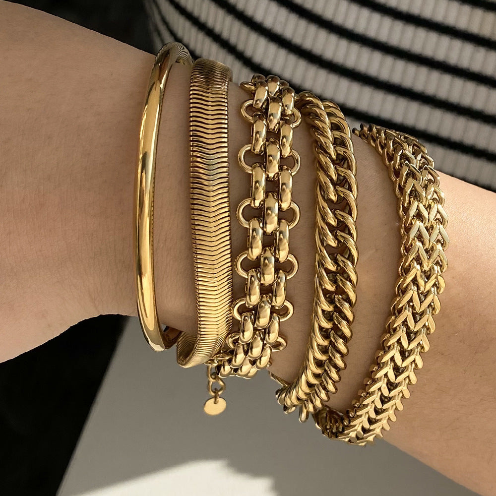 Bracelet en acier inoxydable galvanoplastie style simple
