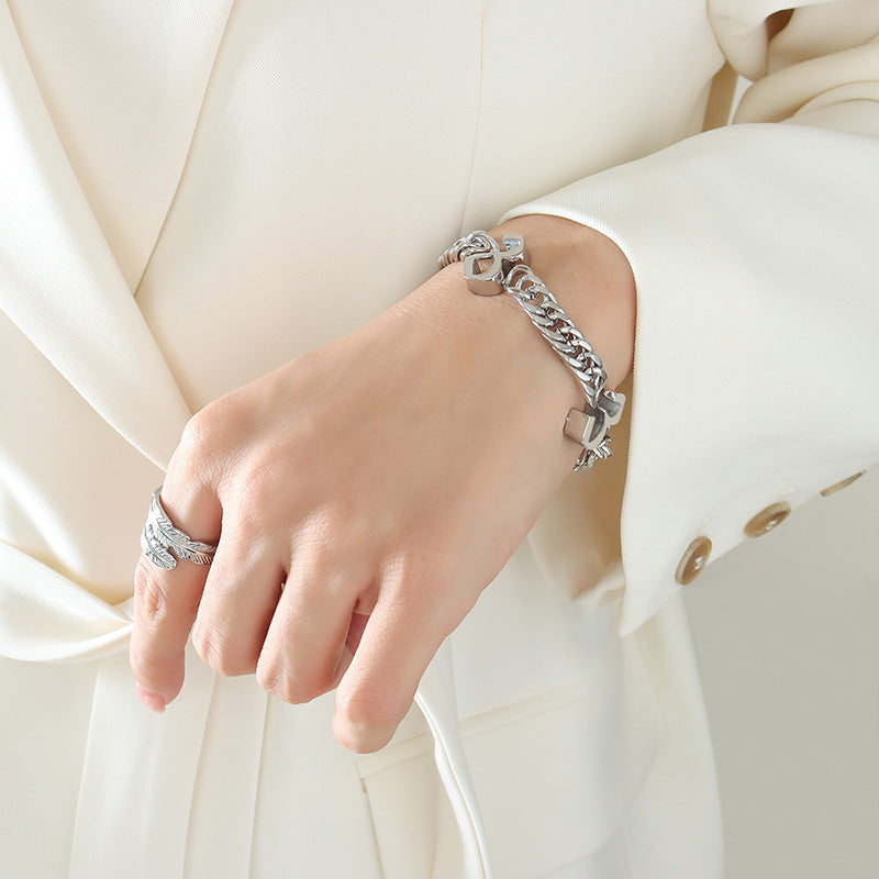 Digital Personalized Bracelet Titanium Steel Design Heavy Industry Bracelet